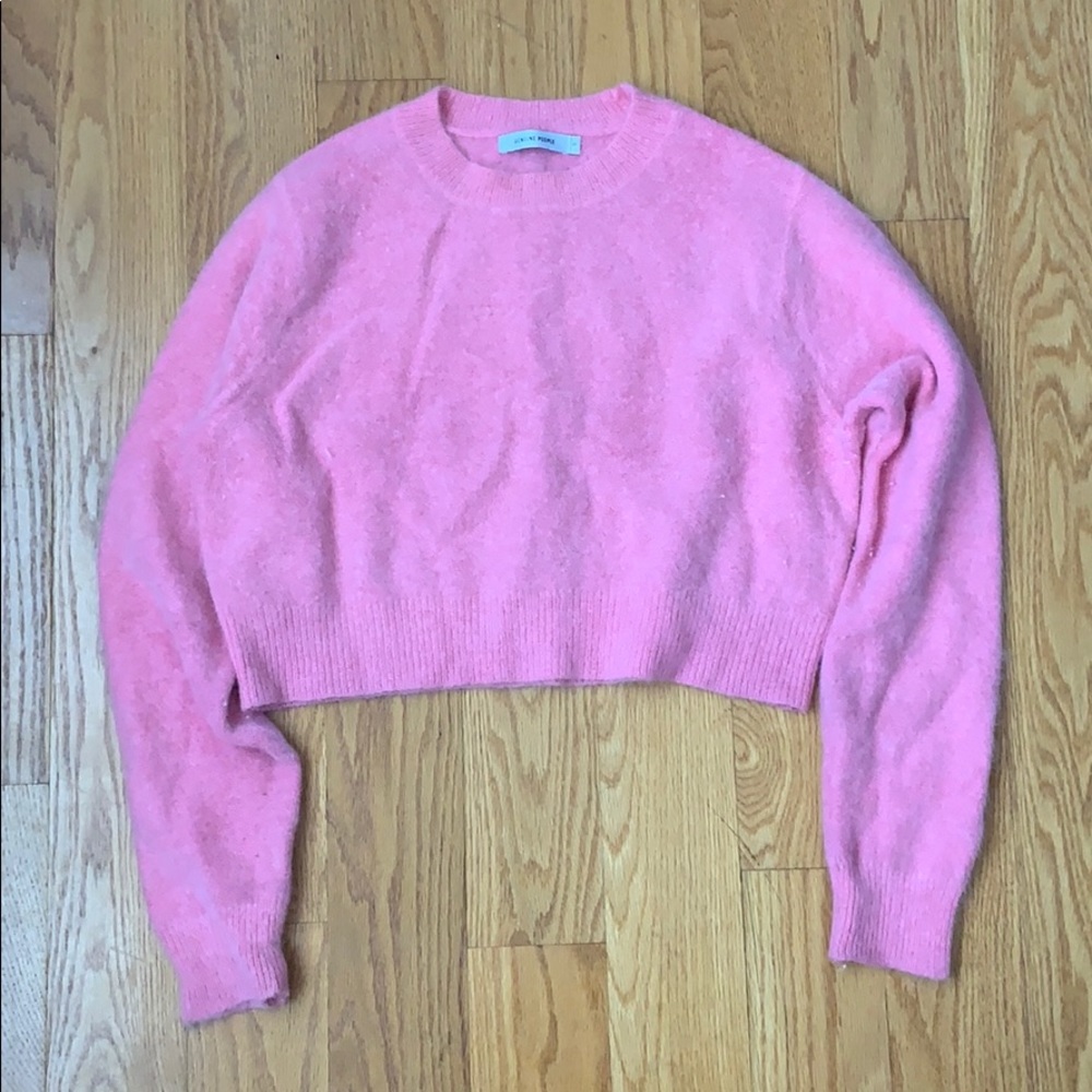 Genuine People Cropped Mohair Sweater